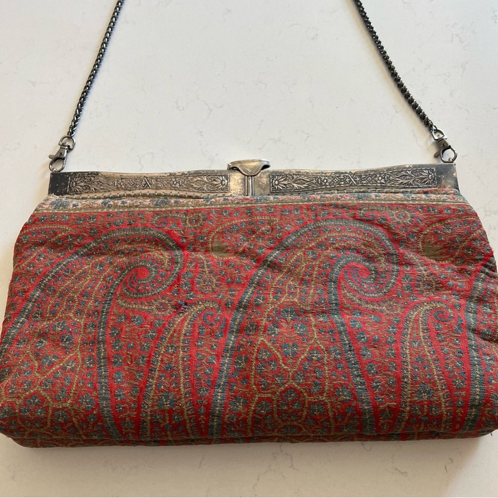 Vintage Paisley Red Clutch Bag